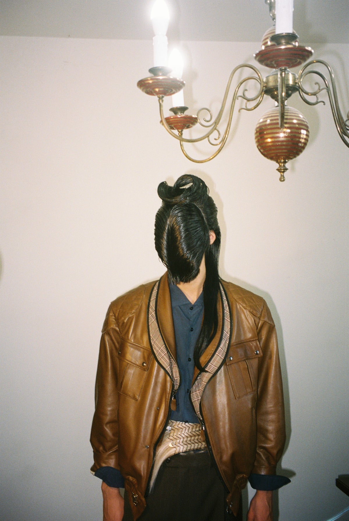 Leather Shawl Collar Jacket