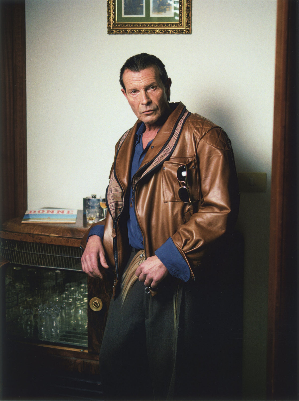 Leather Shawl Collar Jacket