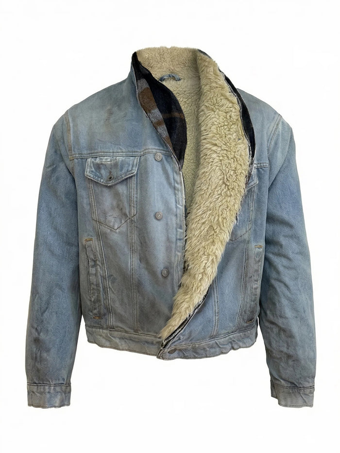 Shearling-Lined Denim Trucker Jacket